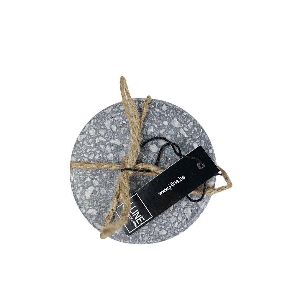 6x Terrazzo-Untersetzer Shary Steingut Grau Unikat