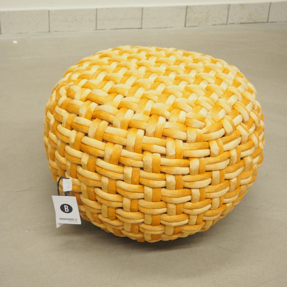 Pouf Samt goldfarben Ø ca. 50 cm