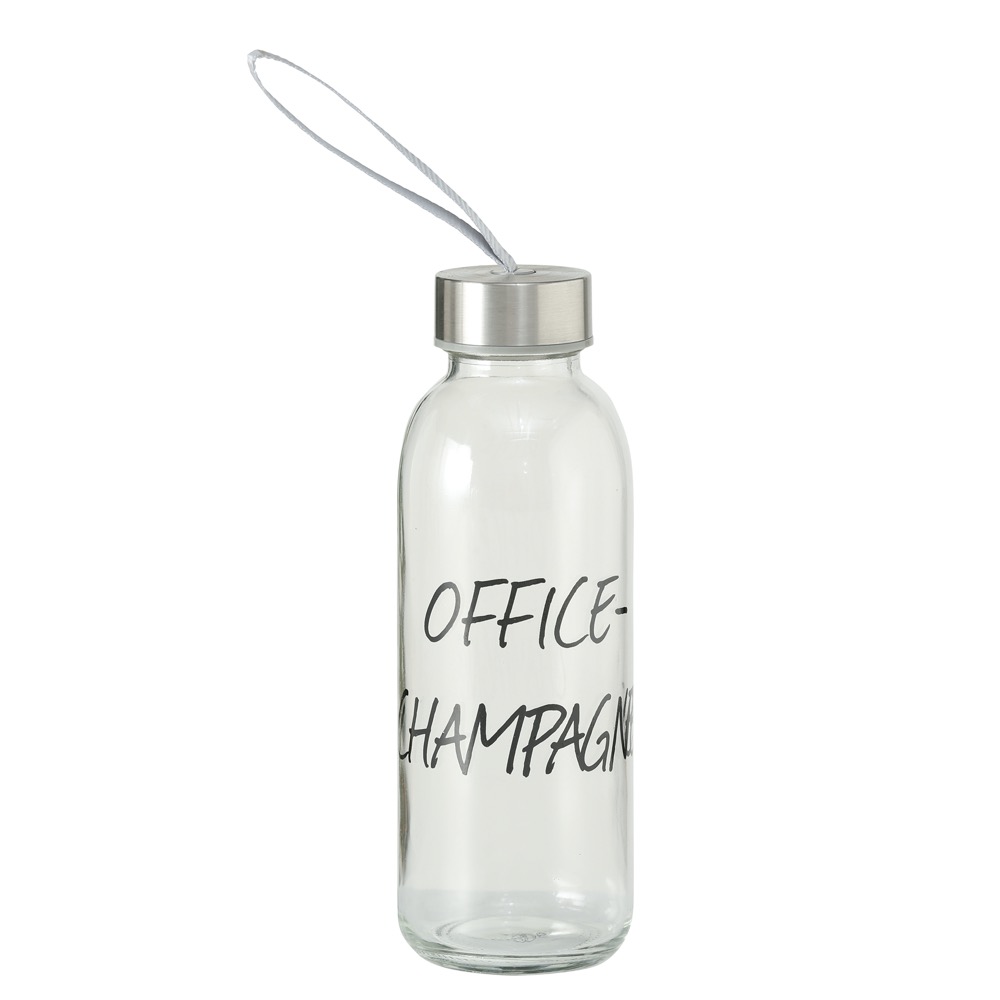 Trinkflasche To Go 3sort. 420 ml Spülmaschinengeeignet H 20 cm Glas