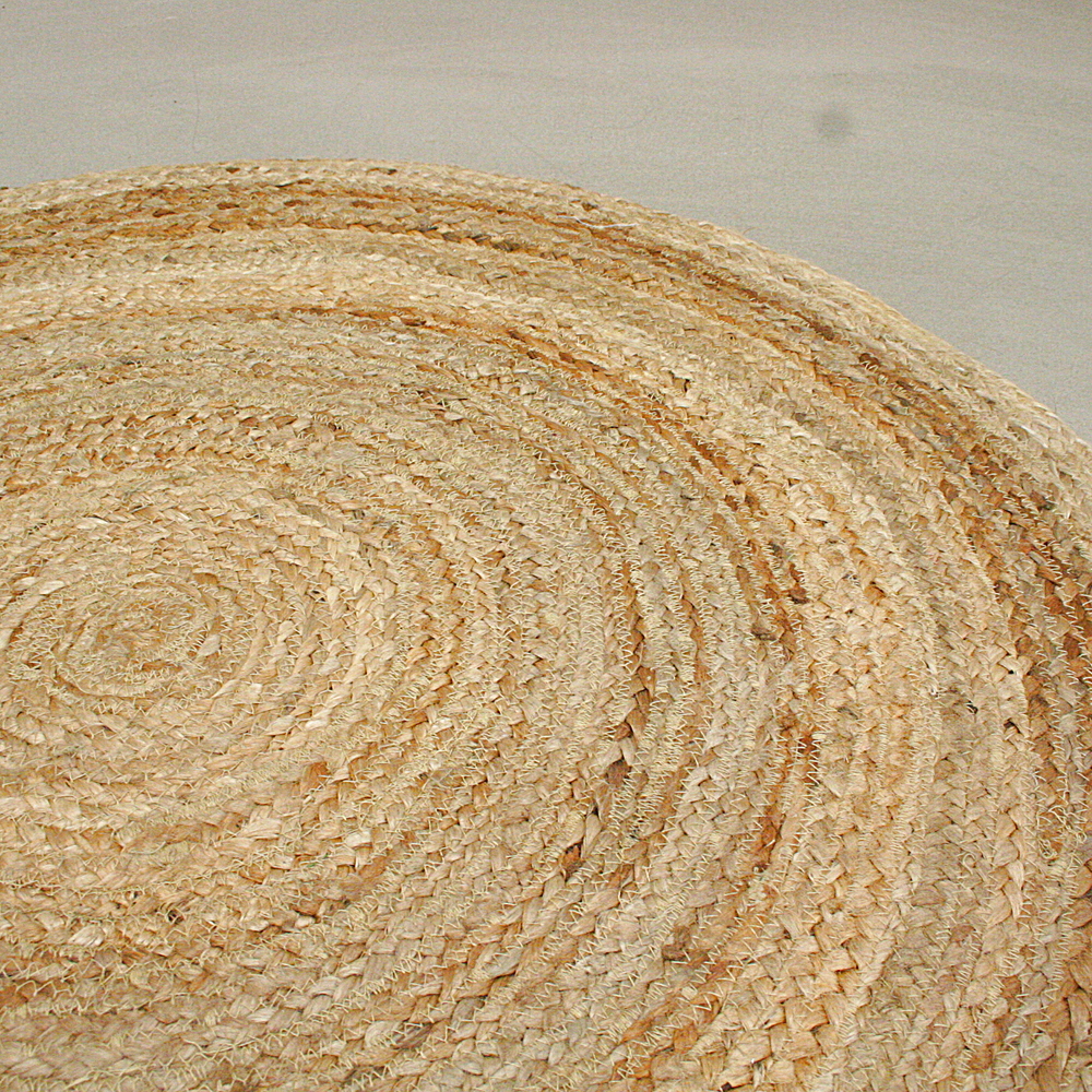Teppich Tondo Ø ca. 100 cm Jute Handarbeit
