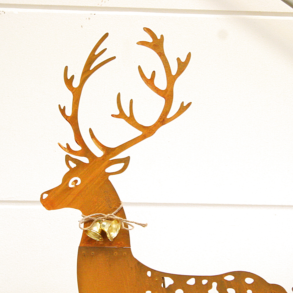 Deko Figuren 2-tlg. XXL Hirsch Paar Rost Look ca. 73 /100 cm hoch