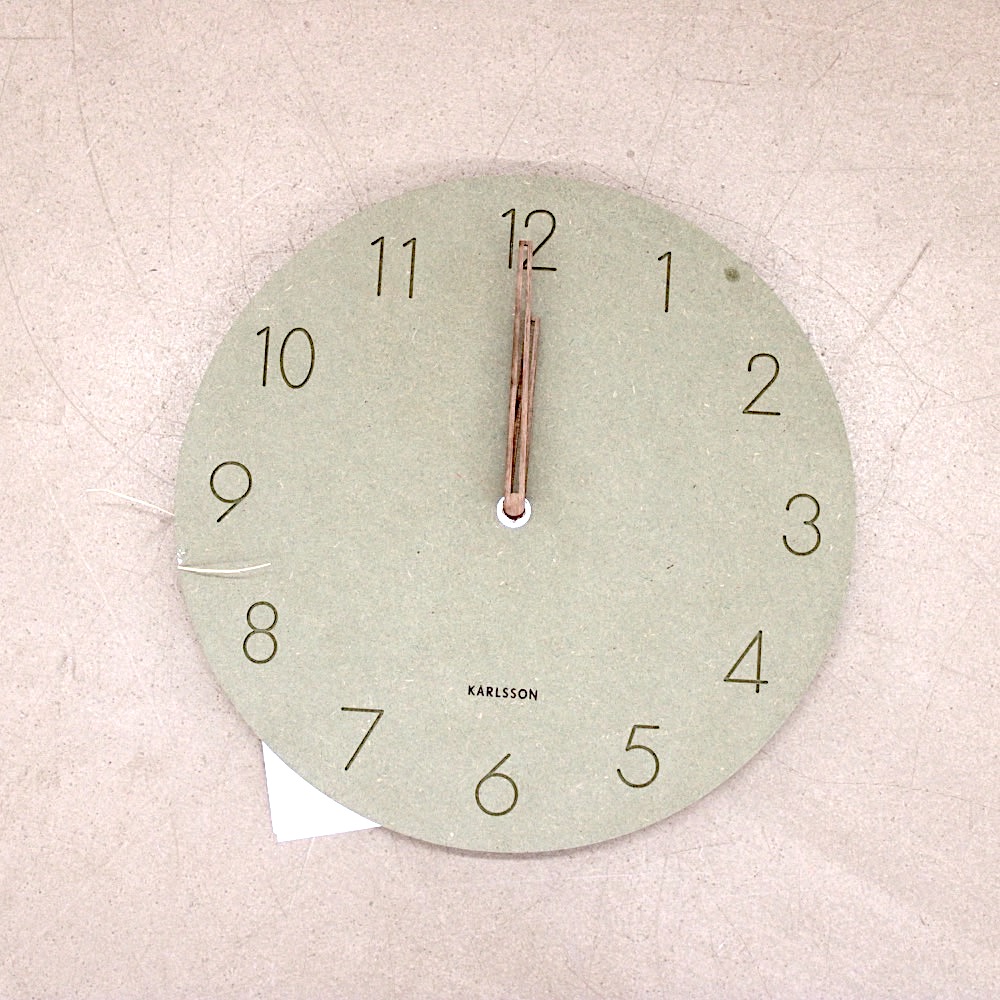Wanduhr Dura aus Holz Grün rund Ø 29cm