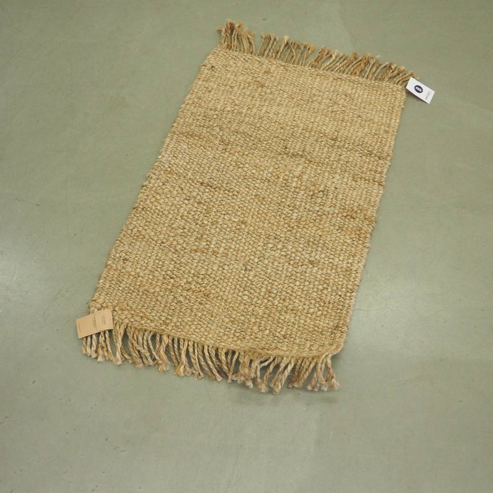 Handgefertigter Jute-Teppich Cadiz Fransen 60x90cm Teppich