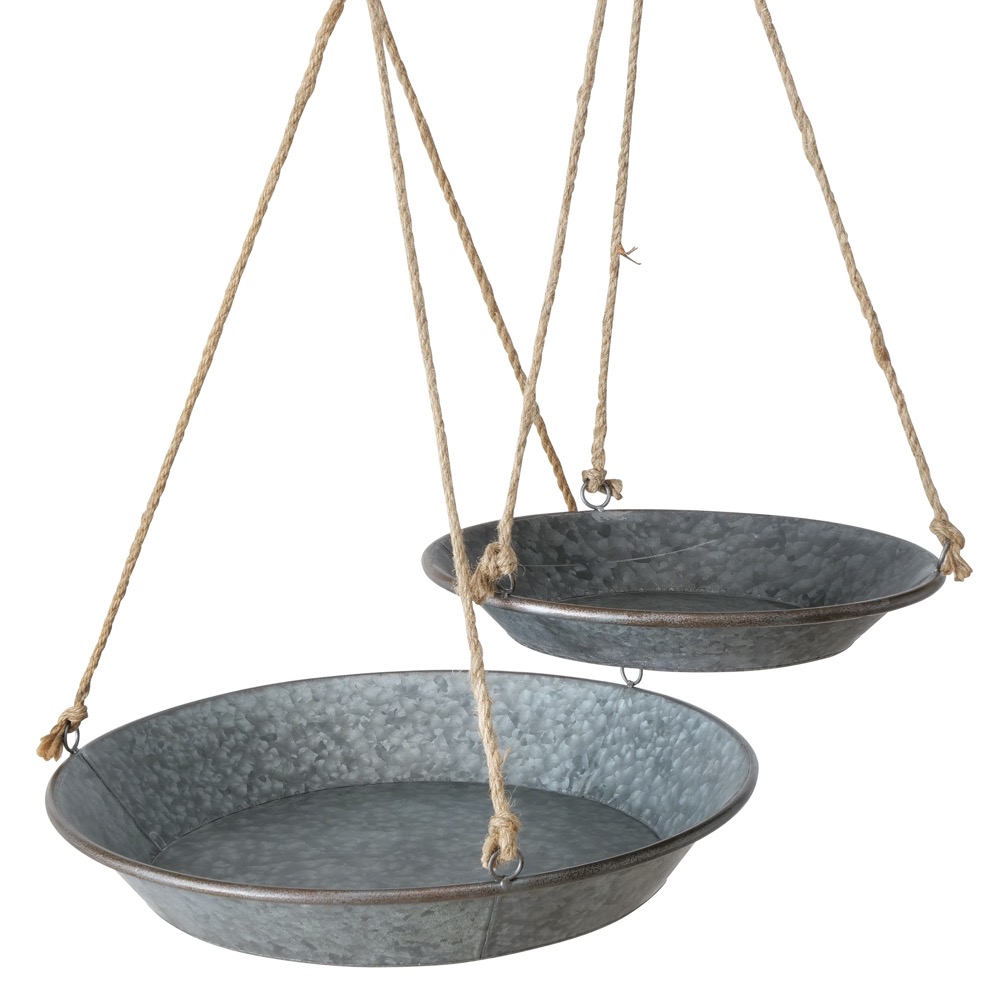 Deko-Tablett-Set Jackson 2 tlg. Zink Mehrfarbig Grau Natur Outdoor Garten