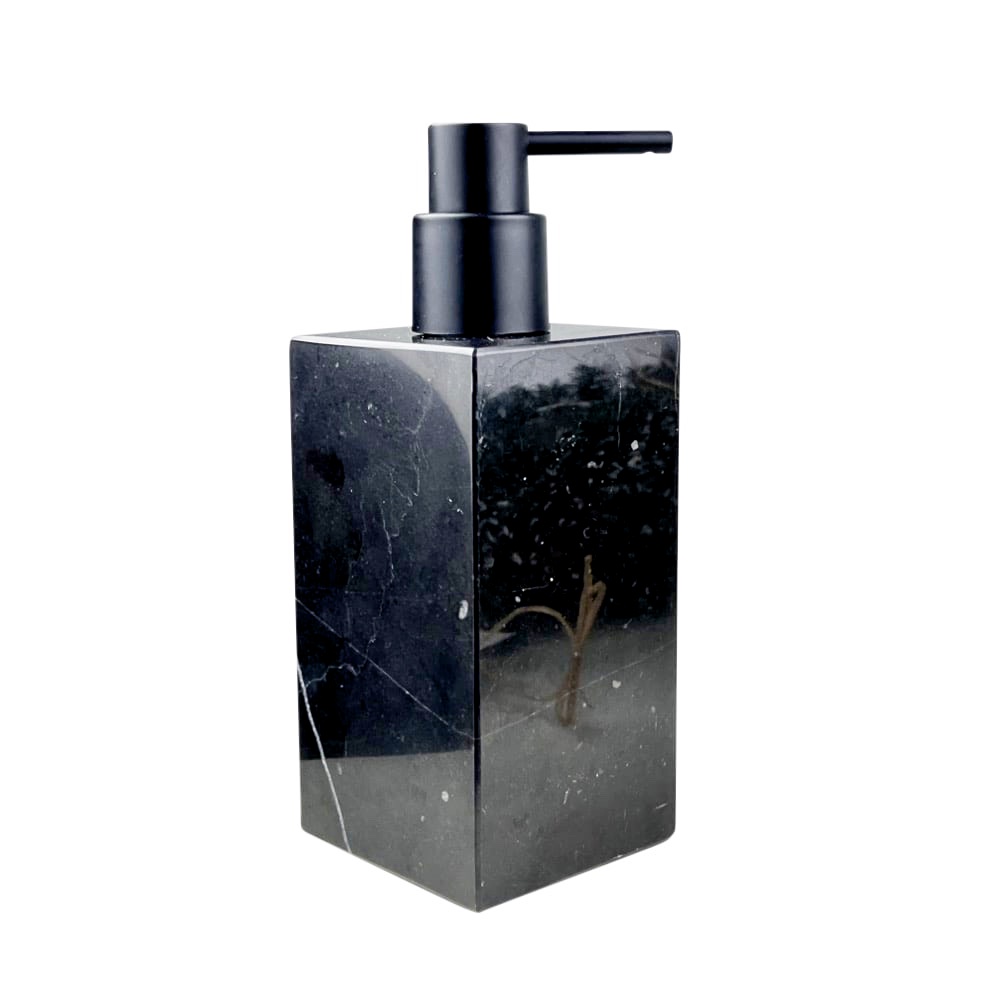 Marmor-Seifenspender Craig 150 ml Marmor Schwarz 7x18x7 cm
