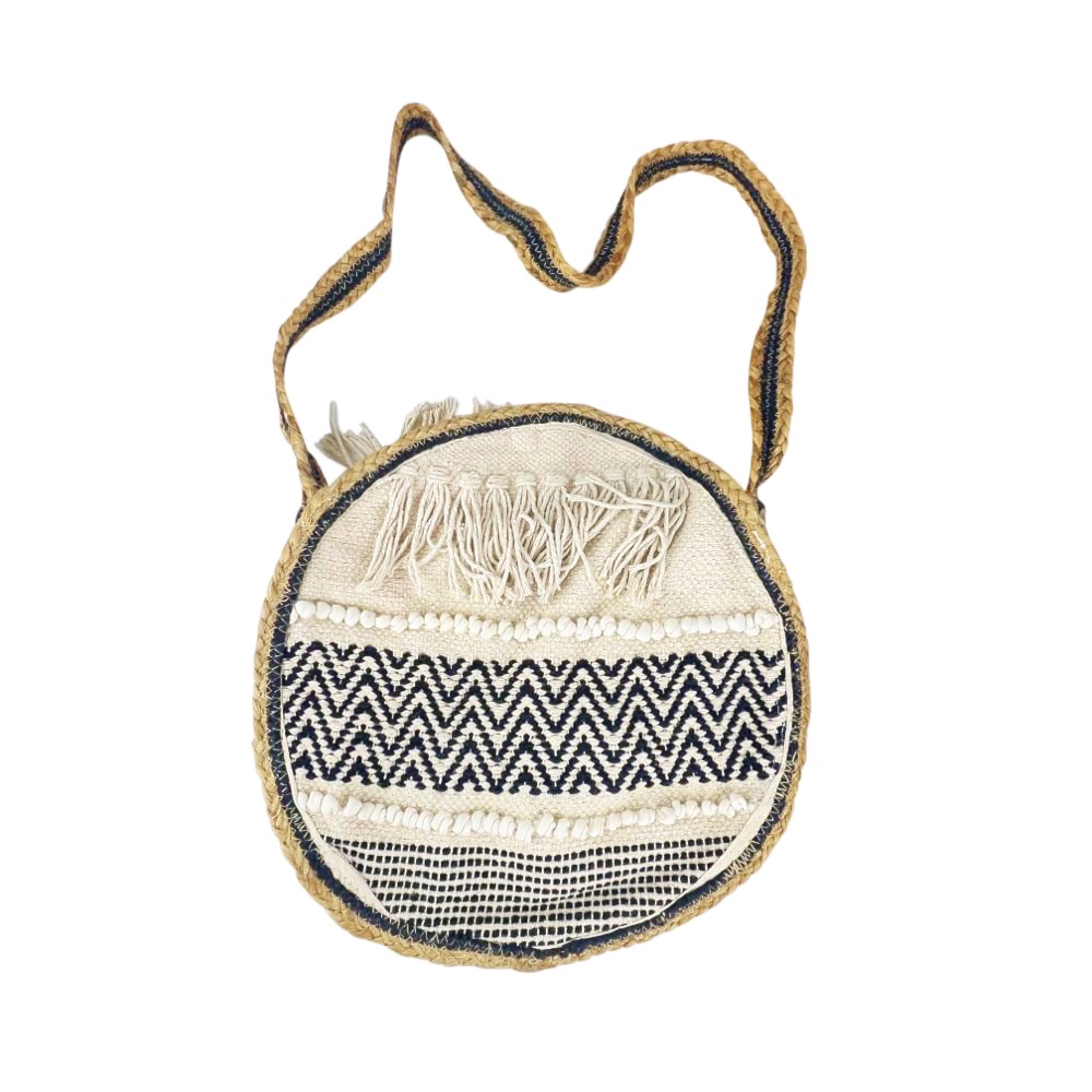 Handtasche Frei Jute Baumwolle Rund 38cm beige