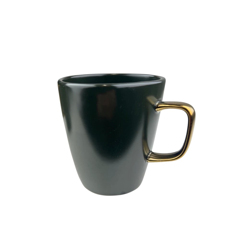 6 x handgefertigte Kaffeetassen Vibrations schwarz goldfarben