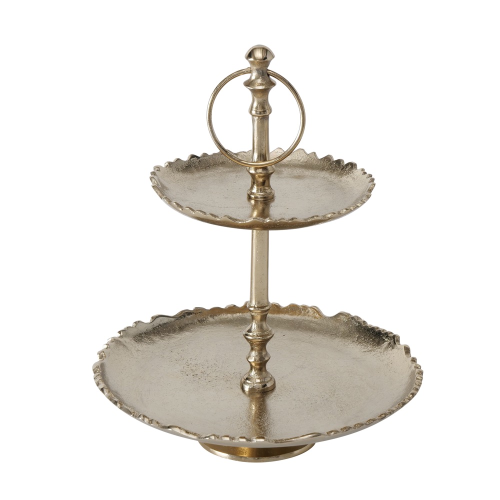 Deko-Etagere Zacky H 30cm Aluminium Einfarbig champagner