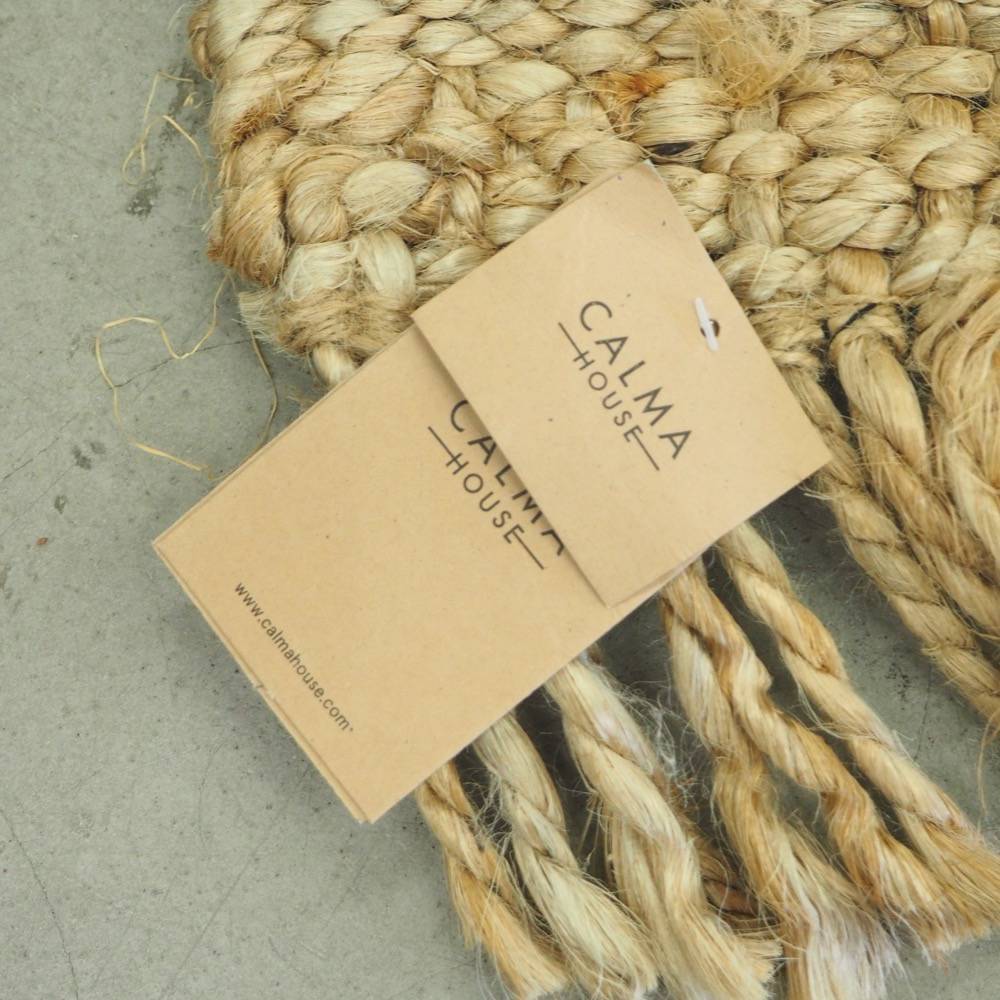 Handgefertigter Jute-Teppich Cadiz Fransen 60x90cm Teppich
