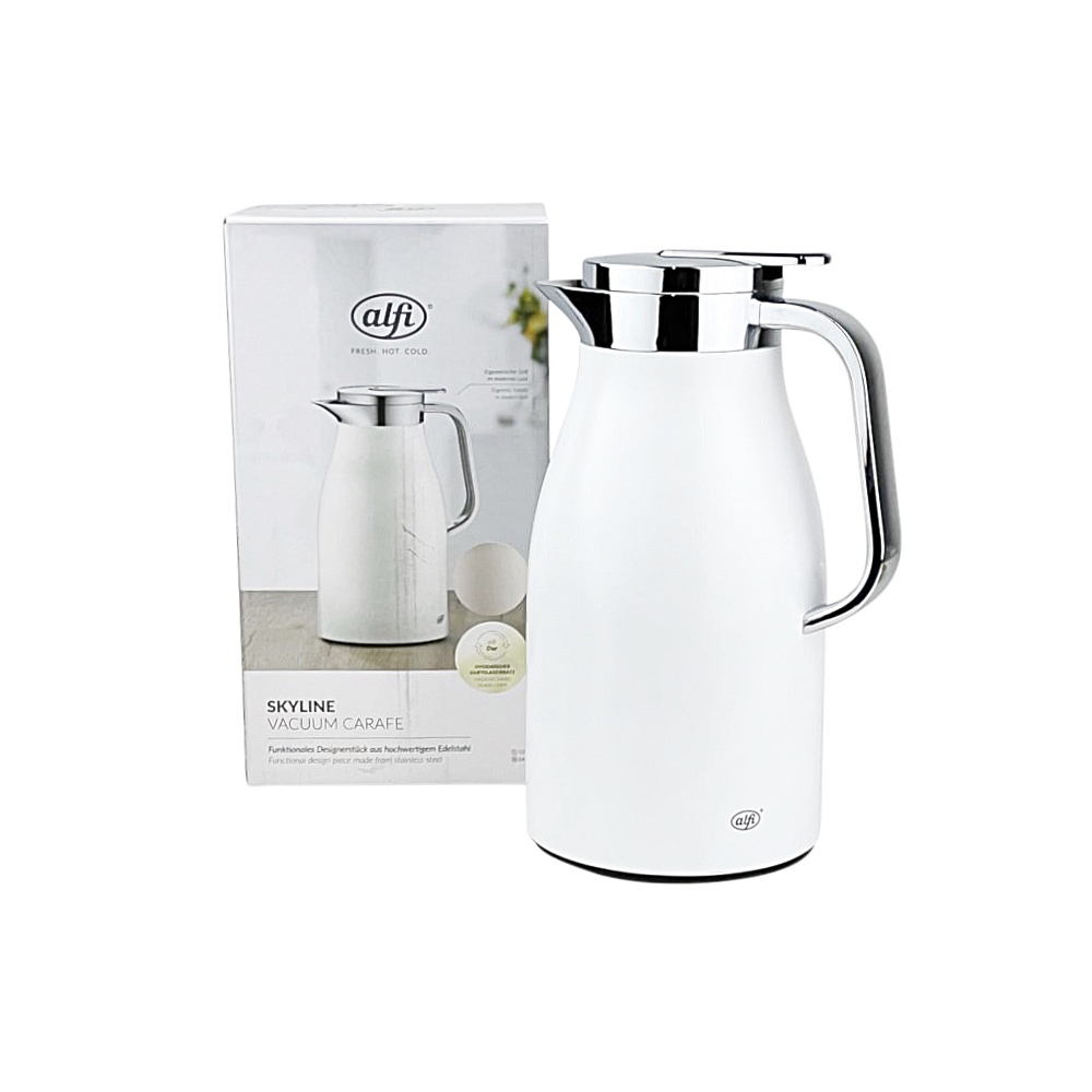 Isolierkanne Skyline 1 L weiss / silberfarben Edelstahl