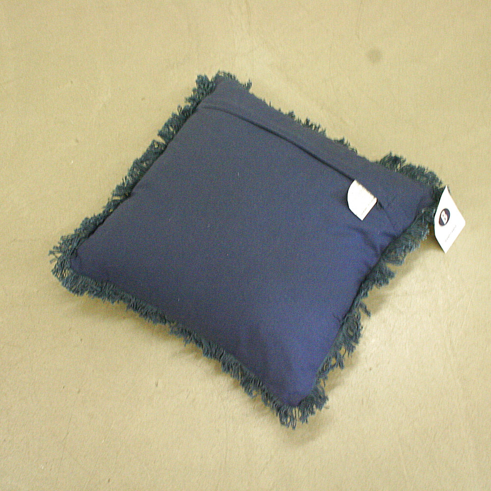 Kissen Prague Fransenabschluss mit Inlett ca. 40 x 40 cm Blau
