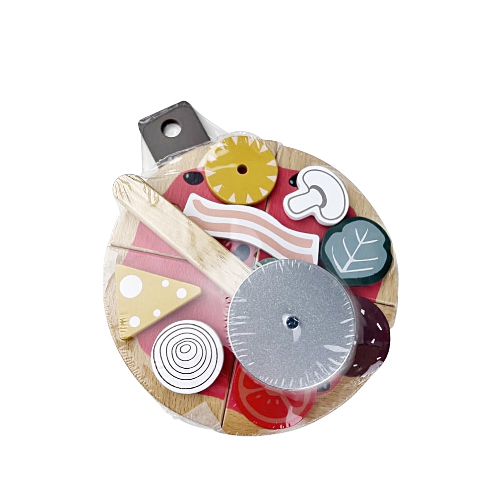 Kinder Spiel-Set Pizza 15-teilig Schichtholz Birke