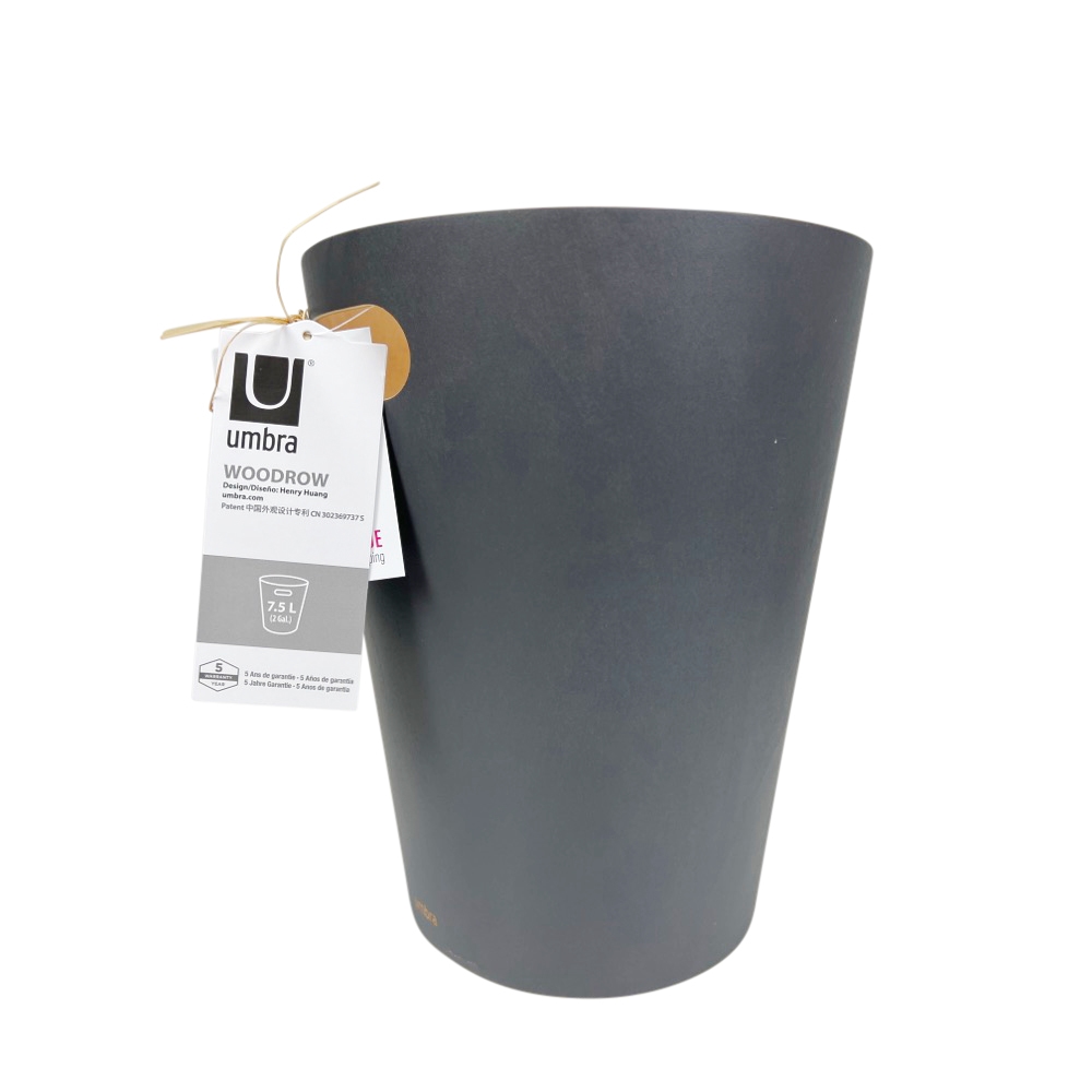 XS Papierkorb Woodrow Can 7,5 L Grau Natur