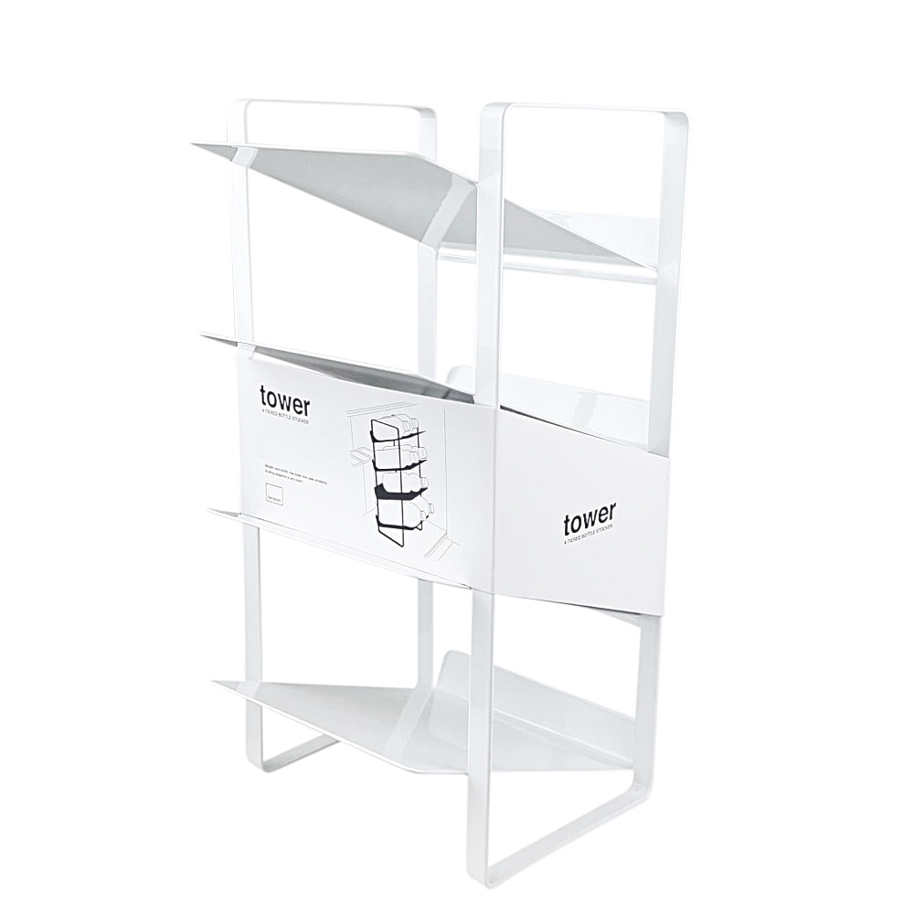 Flaschenhalter Tower B 20 cm H 40 cm T 20 cm Stahl Weiß