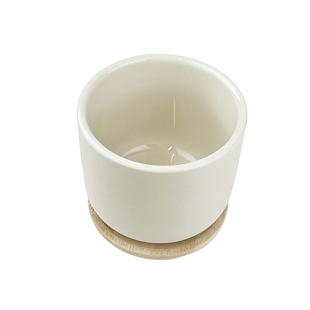 Becher Theo Deckel/Untersetzer Feinsteinzeug Bambus Ø 8 x 200 ml