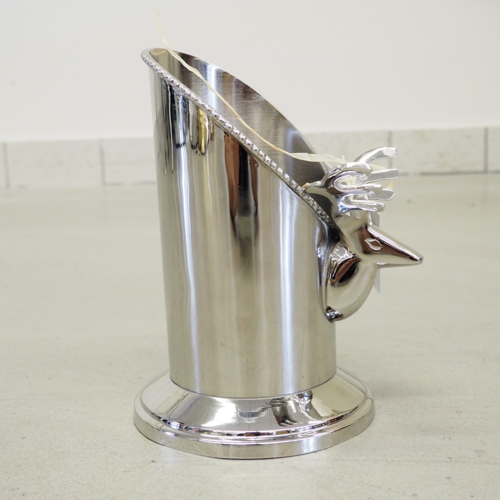 Flaschenhalter Hirschkopf Messing vern. Ø 14cm x  21cm