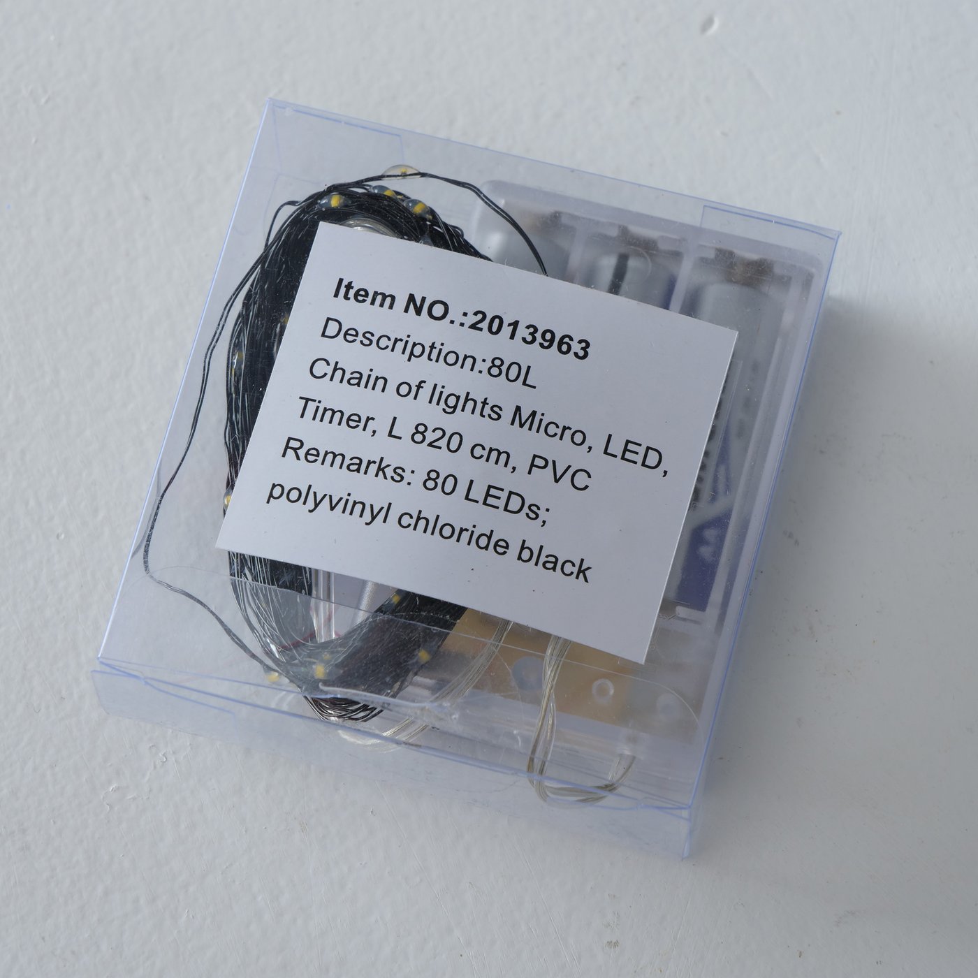Lichterkette Micro 80 LED Timer 820 cm Länge schwarz indoor